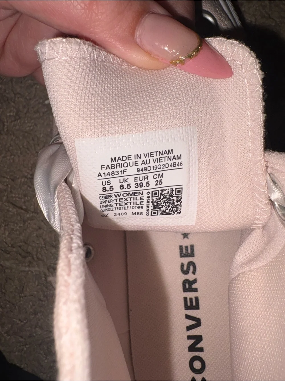Converse Kids High Top Sneakers in Pale Pink